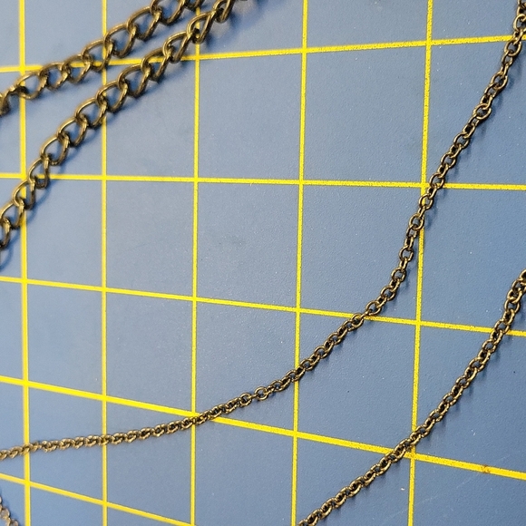 Vintage Large Purple Stones 34" Dark Silver Chain - Picture 3 of 3